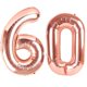 thumbnail image 1 of Globo Kelfuoya, 40 pulgadas, oro rosa, número 60, para decoración de fiestas, 1 of 7