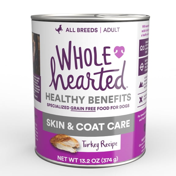 WholeHearted Skin & Coat Care Turkey Recipe Wet Dog Food, 13.2 oz., Case of 12