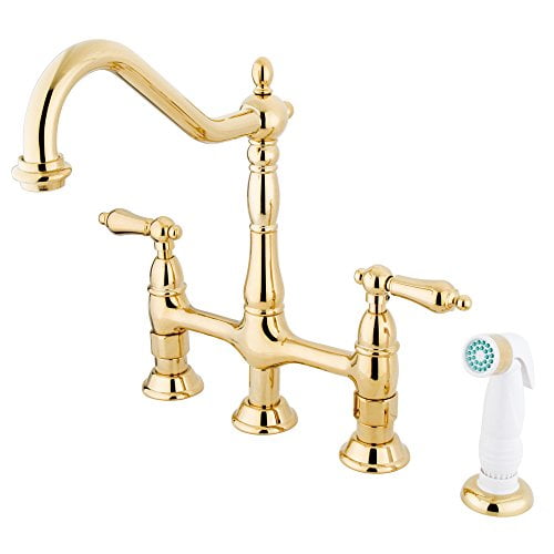 Kingston Brass Heritage 8" Center Kitchen Faucet With Side Sprayer