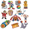 BRB Product _ Panda Cutouts Party Supplies - 12-Piece Circus Theme Birthday Party Favors NAXAs, Clown Performers, Colorful Print Design Decoration on 350 GSM Paper