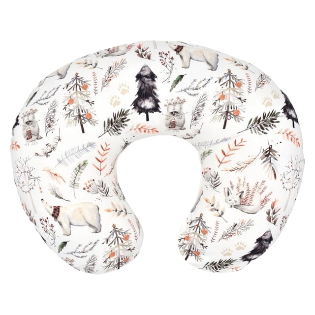 Funda de almohada de lactancia Hukapapa, funda de almohada elástica adecuada para madres lactantes, diseño de doble cara, oso cedro