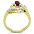 thumbnail image 3 of Two-Tone IP Gold (Ion Plating) Stainless Steel Ring with Synthetic Synthetic Glass in Siam for Women Siam Stone Color Style TK1569 Size 7, 3 of 4