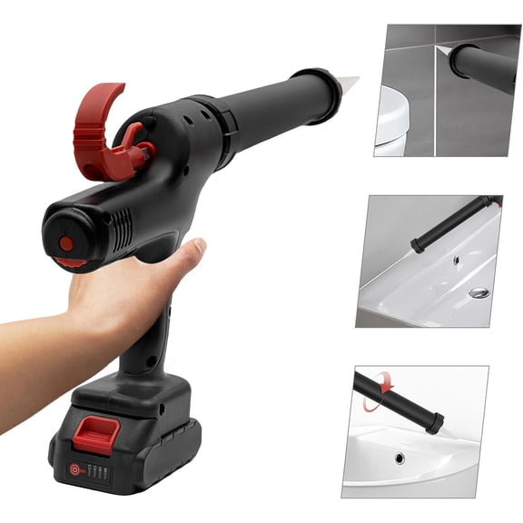 Cordless Caulking Gun 6 Adjustable Speeds Handheld Cordless Caulking Gun 21V Battery Operated Caulk Gun Electric Adhesive Caulking Gun Tool Kit w/Toolbox for Filling, Sealing