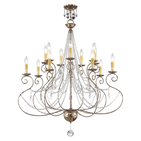 Livex Lighting Isabella Foyer Chandelier in Hand Applied European Bronze