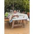 thumbnail image 2 of Outdoor Tablecloth with Umbrella Hole and Zipper, Green Easter Rectangle Table Cloth 60x84 Inch Waterproof Tablecloth, Eggs Gnomes Bunny Elegant Farmhouse Picnic Table Cover for Patio Camping, 2 of 7