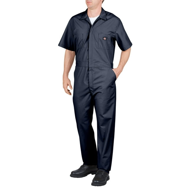 Dickies Combinaisons à Manches Courtes FLEX pour Hommes, TG Régulier, Bleu Marine Foncé
