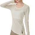 thumbnail image 1 of Camiseta Deportiva de Larga para Mujer, Cuello Redondo, Corte Ajustado, Ideal para Yoga y Otras Actividades Al Aire Libre XL, 1 of 9
