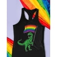 thumbnail image 4 of LGBTQ Supportive Love Heart Pride Tank Top for Women - Perfect Pride Apparel & Gay Pride Gifts - Comfortable Racerback Tops - Small Black, 4 of 5