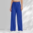 thumbnail image 2 of HCYSFG Girls Back To School Uniform Pants High Waisted Pleated Wide Leg Button Front Side Pockets Preppy Dress Slacks Classroom Bottoms, 2 of 8