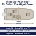 thumbnail image 4 of Seapisode 800D Marine Grade Fade and Tear Resistant Trailerable Jon Boat，Heavy-Duty Waterproof and UV Protection Jon Boat Cover with Windproof Metal Buckle Straps(18' Length,Beam Width to 75")，Gray, 4 of 7