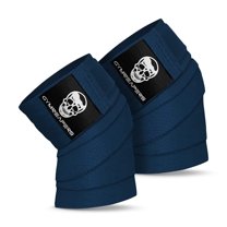 Gymreapers Knee Wraps (Pair) With Strap for Squats, Weightlifting, Powerlifting, Leg Press, and Cross Training - Flexible 72" Knee Wraps for Squatting - For Men & Women - 1 Year Warranty