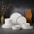 thumbnail image 6 of Vesteel Dinnerware Sets, 12-Piece Stoneware Plates and Bowls Set, Dishes Set for 4, Elegant Ceramic Dinnerware for Home Restaurant - Speckled White, 6 of 10
