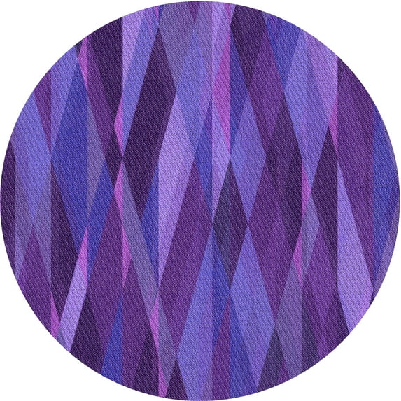 Ahgly Company Indoor Round Patterned Aztech Purple Area Rugs, 3' Round