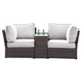 thumbnail image 1 of Living Source International Ensemble de Sièges 3 Pcs avec Coussins, Espresso/gris, 1 of 3