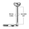 thumbnail image 3 of BodyJewelryOnline Cork Screw Nose Ring 18G 20G G23 Titanium CZ Nose Studs Nostril Piercing Jewelry, 3 of 8