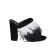 thumbnail image 2 of New Women Vigo Fiore Glady-10 Feather Fringe Peep Toe Block Heel Mule, 2 of 6