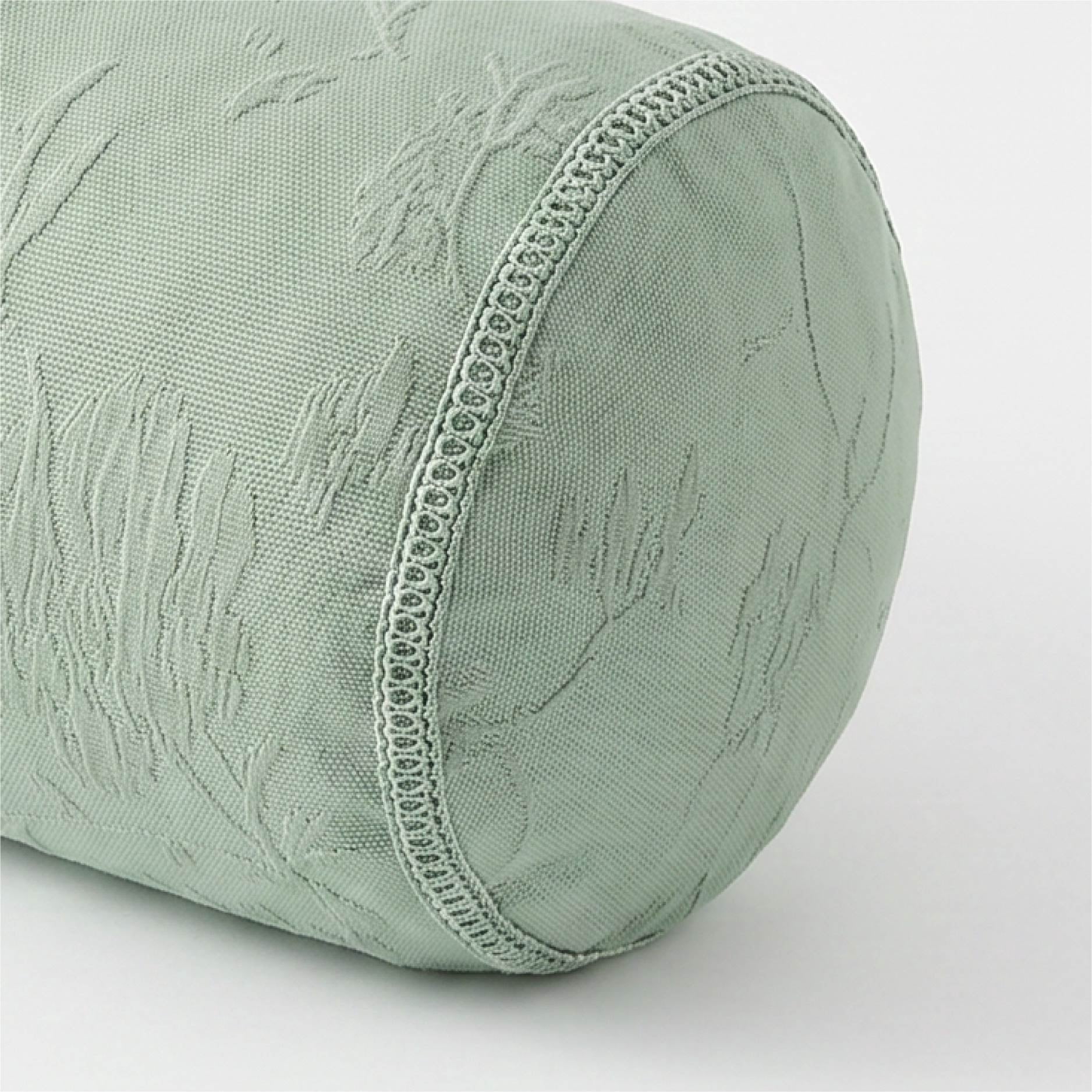 The Pioneer Woman Green Matelasse Floral Crochet Trim Decorative Bolster Pillow