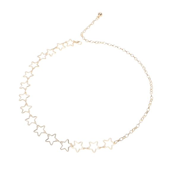 Unique Bargains 1 Pc Waist Chain Fashion Star Adjustable Waist Cord for Women Gold Tone