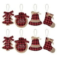 thumbnail image 1 of Mini Bas de Noël Rouges Ensembles Suspendus Ornements d'Arbre de Noël Perles en Bois Guirlande de Noël Décorations Suspendues de Pâques Miniatures Œufs Lustre Ornement Décorations de Vacances, 1 of 4