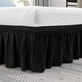 thumbnail image 4 of Falda de cama abatible cama elástica ajustable colchón de poliéster con volantes colchón decoración suministros de cama, 200x200 + 40, negro Speravity HA004051-04, 4 of 7