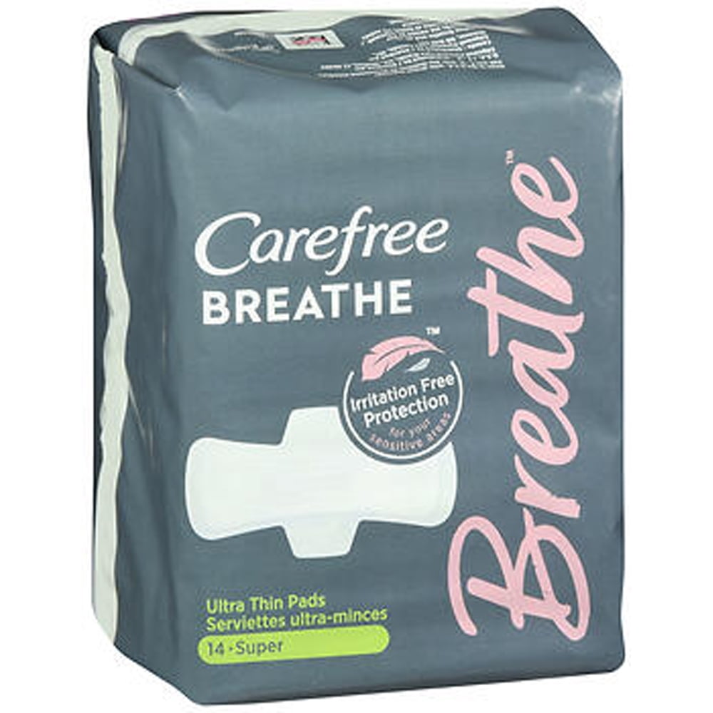 Carefree Breathe Ultra Thin Pads Super 14 Liners
