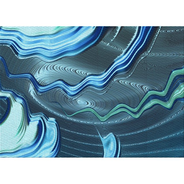Ahgly Company Machine Washable Indoor Rectangle Transitional Blue Turquoise Green Area Rugs, 8' x 10'