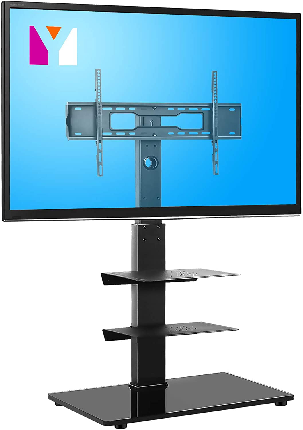 Swivel Floor TV Stand with Mount for 32-65 inch Flat/Curved Screen TV 