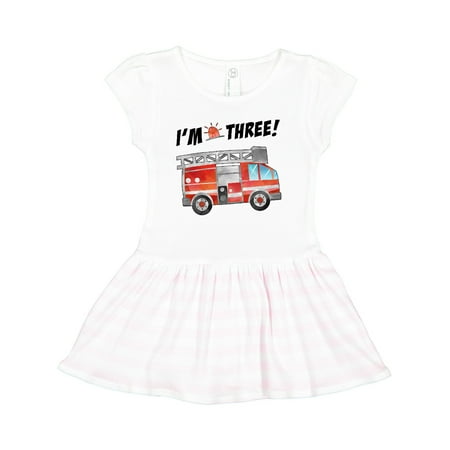 

Inktastic I m 3 Fire Truck 3rd Birthday Gift Toddler Girl Dress
