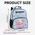 thumbnail image 7 of HUIACONG Blue Pink Axolotl 13.5 Inch Kids Backpack Water Repellent Multi Compartments Padded Adjustable Shoulder Straps Lightweight Durable School Bookbag for Girls Boys Primary Preschool, 7 of 7
