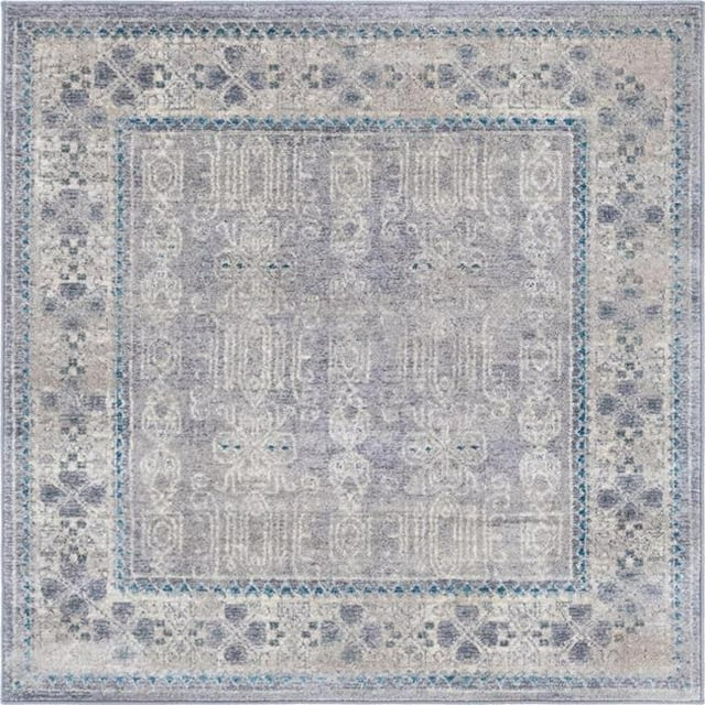 Unique Loom 3134320 8 x 8 ft. Aigen Salzburg Square Rug, Gray