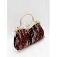 thumbnail image 3 of Vintage sequined velvet evening bag flower hardware handbag suitable for banquet wedding party formal occasions, 3 of 7