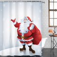 thumbnail image 2 of HTOOQ 4 Pcs Shower Curtain Set Santa Claus Christmas Sack Cartoon with Non-Slip Rugs Toilet Lid Cover and Bath Mat HTOOQ Decor Set 72" x 72", 2 of 7