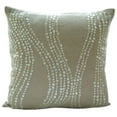 thumbnail image 1 of Coussin d'Accent Écru, Housse de Coussin Rouleau de Nacre, 18x18 Pouces (45x45 cm) Housse de Coussin Carrée en Lin, Housse de Coussin Rayée, Toile Française - Charme de Lin Perle, 1 of 3