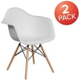 thumbnail image 2 of Flash Furniture 2 Pack Alonza Series White Plastic Chair with Wooden Legs, 2 of 13