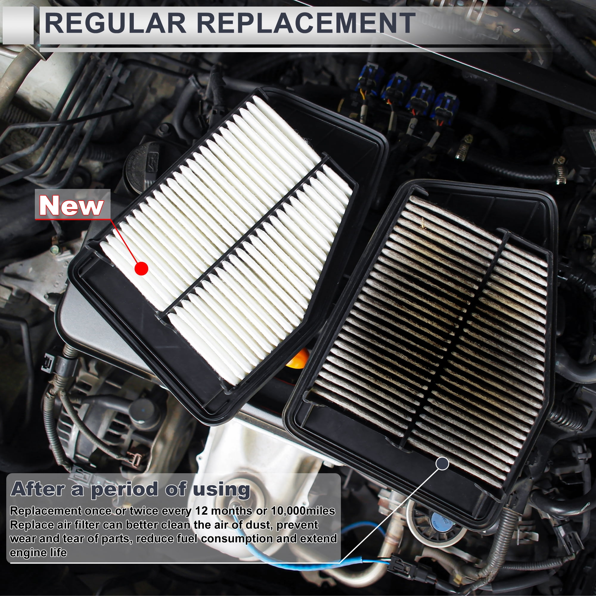 Unique Bargains Car Engine Air Filter No.25728874 for Cadillac CTS Base 2.8L V6-Gas