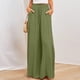 thumbnail image 3 of Pantalones De Pierna Ancha Pantalones de pierna ancha para mujer Pantalones casuales plisados ​​​​sólidos de cintura alta (Verde militar L) Cgtredaw para Mujer ejercito verde T XL, 3 of 6