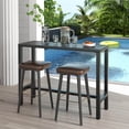 thumbnail image 3 of Vicamelia 48" Rectangular Counter Dining Table, Outdoor Metal Bar Table for Patio Backyard Poolside, Black, 3 of 7