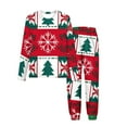 thumbnail image 2 of Conjuntos de blusas y camisas de cuello redondo y manga larga con estampado navideño para niños Camisa de manga larga con cuello redondo y cintura elástica Pantalones largos Conjunto de traje de casa, 2 of 6