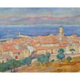 thumbnail image 3 of Józef Pankiewicz 14x12 Black Modern Framed Museum Art Print Titled - View of Saint-Tropez (circa 1911), 3 of 5