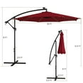 thumbnail image 2 of Gymax 10 FT Offset Patio Umbrella Solar Powered Cantilever Umbrella w/ 112 LED Lights Wine, 2 of 10