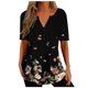 thumbnail image 2 of ICHUANYI Clearance Women Fashion Casual Printing Shirts Short Sleeve Loose Tee Tops Tunic Blouse(Black, L) ICHUANYI WER2023080815312, 2 of 5