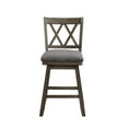 thumbnail image 2 of 24" 360 degree Swivel Counter Stool Chair Distressed Brown Gray Seat Cushion, 2 of 7