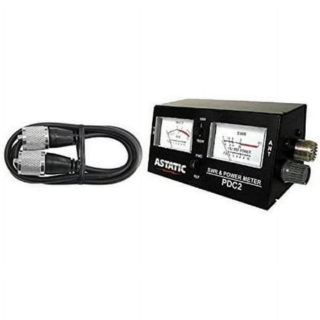 ASTATIC PDC2 SWR / RF / FIELD STRENGTH TEST METER WITH 3` FT JUMPER
