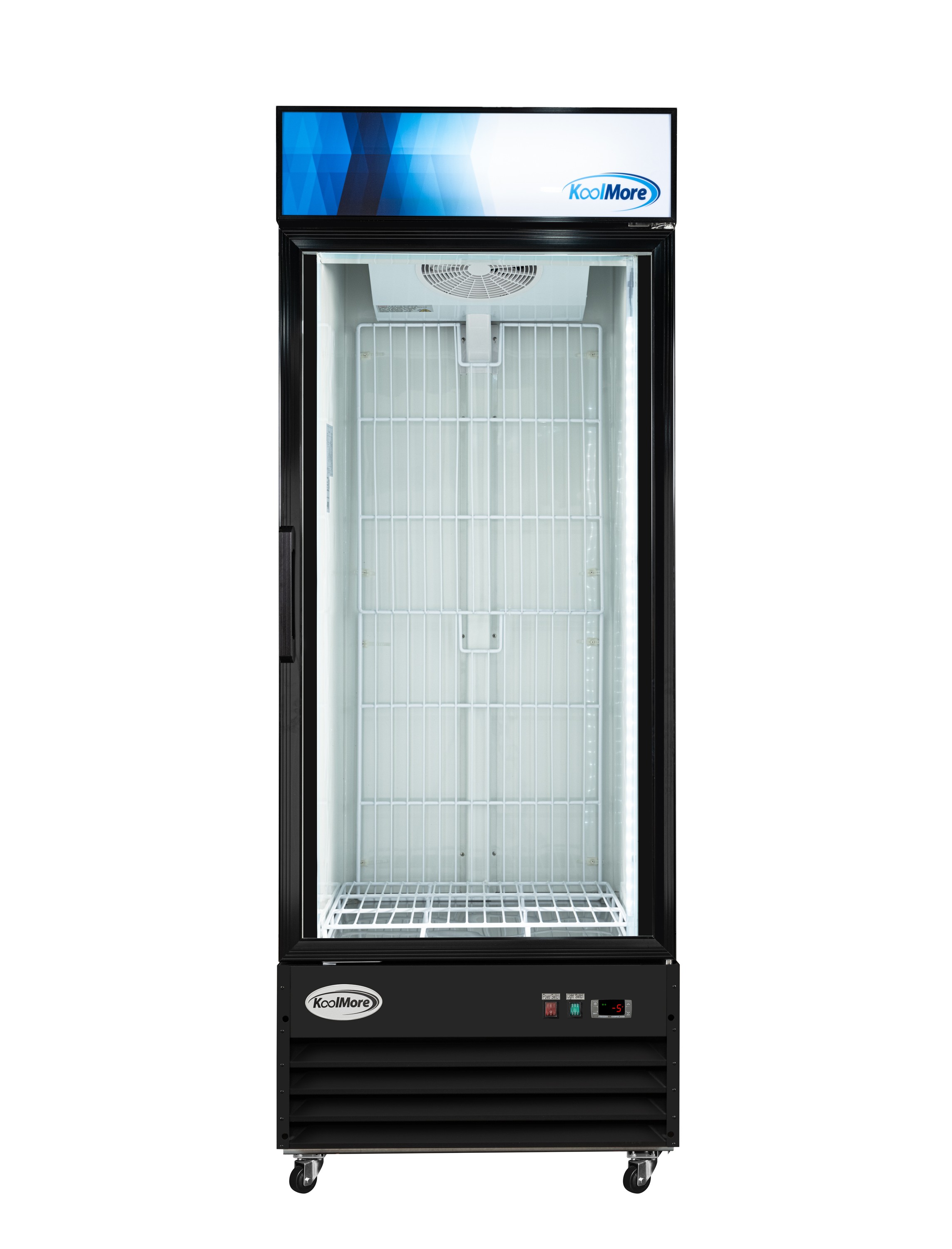 31 in. 25 cu. ft. Commercial Indoor Glass-Door Ice Merchandiser Freezer in Black (KM-IM31-1GD)