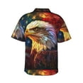 thumbnail image 3 of Daiia Geometric American Bald Eagle Hawaiian Shirt for Men Gentle Cotton Regular Short Sleeve Casual-3X-Large, 3 of 9