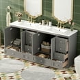 thumbnail image 3 of 72 inch Shaker Style Free-Standing Bathroom Vanity Cabinet with Ceramic Sink,  Soft-close Drawers and  Soft-close doors, 3 of 25