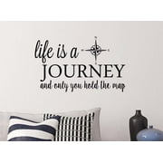 Life is a Journey and only You Hold The map 23 x 14 Vinyl Wall Quote Decal Sticker Sports Team Calligraphy Wall Art Decor Motivational Inspirational Lettering Curry Inspired