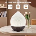 thumbnail image 3 of Essential Oils Diffuser Ceramic 250ml - Ultrasonic Aromatherapy Diffuser 3D Printing Dome, Cool Mist Air Freshener with 2 Mist Modes 7 Colors LED Lights,, 3 of 7