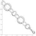 thumbnail image 5 of Avariah Diamonds Solid Sterling Silver Rhodium-plated Polished and Brushed Link Bracelet - 8", 5 of 7