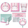 1st Birthday Bunny Birthday Party Set 35 Pieces,8 3/4" Plate,Luncheon Napkin,9 Oz. Cup,Plastic Table Cover,Metallic Balloon,Banner